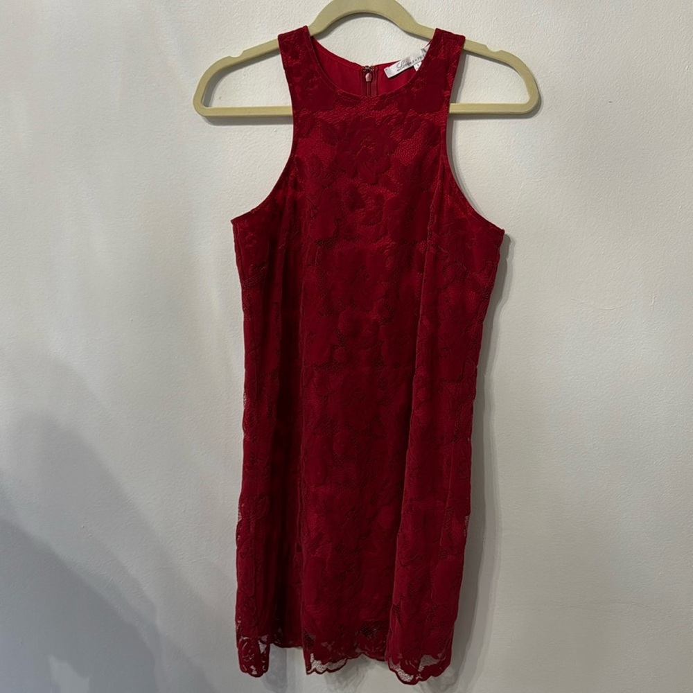 Revolve x Lovers + Friends Red Lace Embroidered Shift Dress New without Tag - Picture 2 of 9